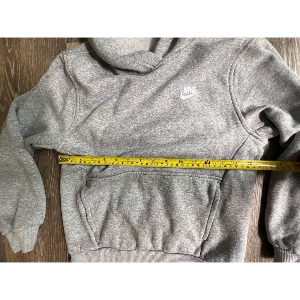 Nike Hoodie Kids Small Gray Excellent Sportswear Club Fleece Pullover 542 - Picture 3 of 7